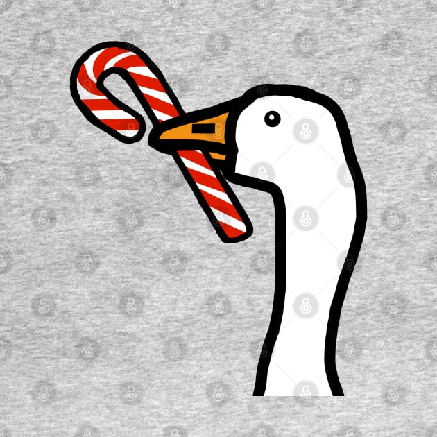 Christmas Portrait Goose Gamer with Candy Cane by ellenhenryart